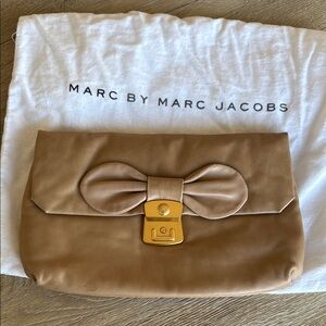 Marc by Marc Jacobs Tan Clutch with bow